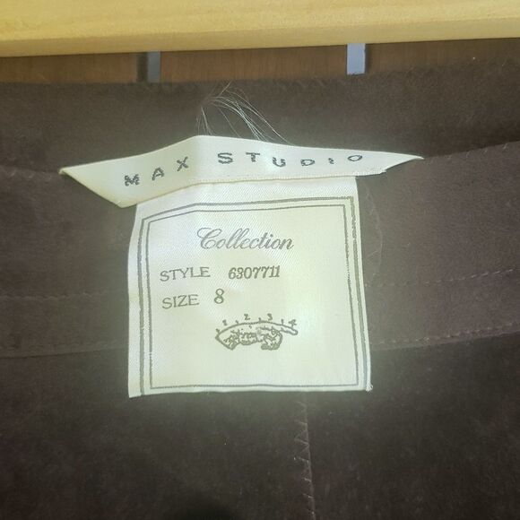 Max Studio Faux Suede Velvet Skater Skirt - Picture 6 of 9